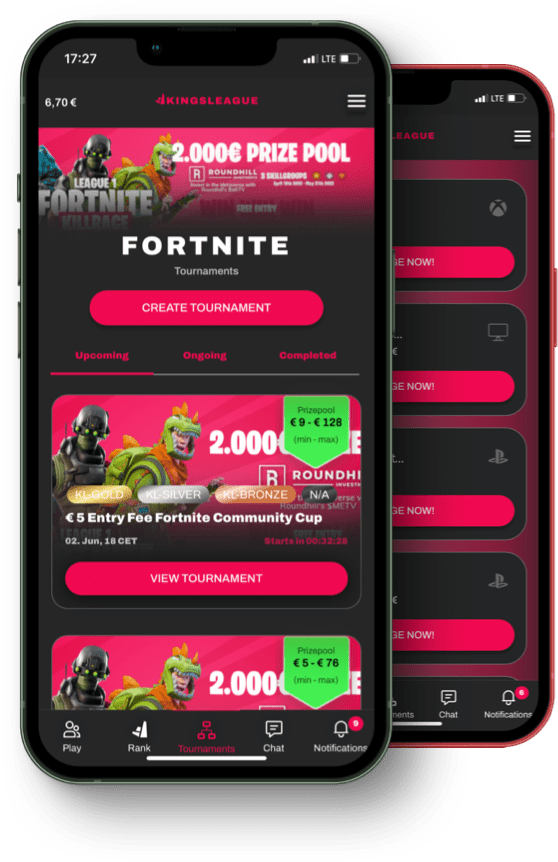 Screenshot der Kingsleague App